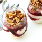 Blackcurrant Parfait with Candied Walnuts and Creme de Cassis